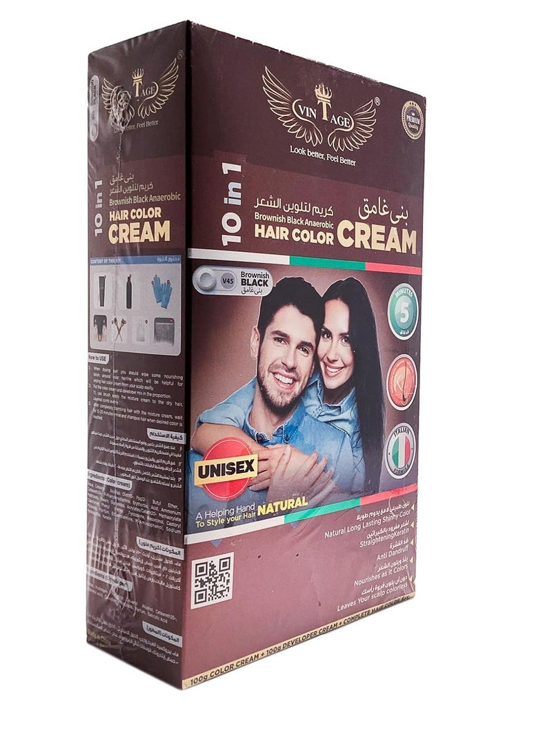 vintage Hair Color Cream 10 in 1 Brownish Black - Image 3