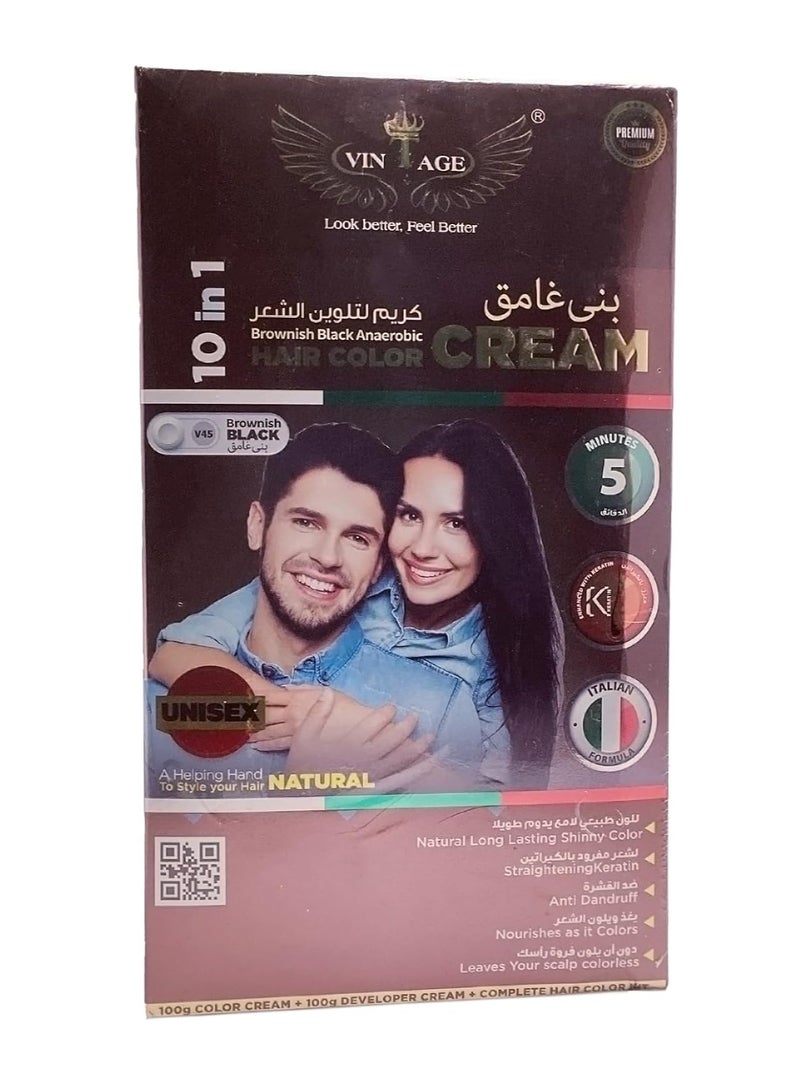 vintage Hair Color Cream 10 in 1 Brownish Black - Image 4