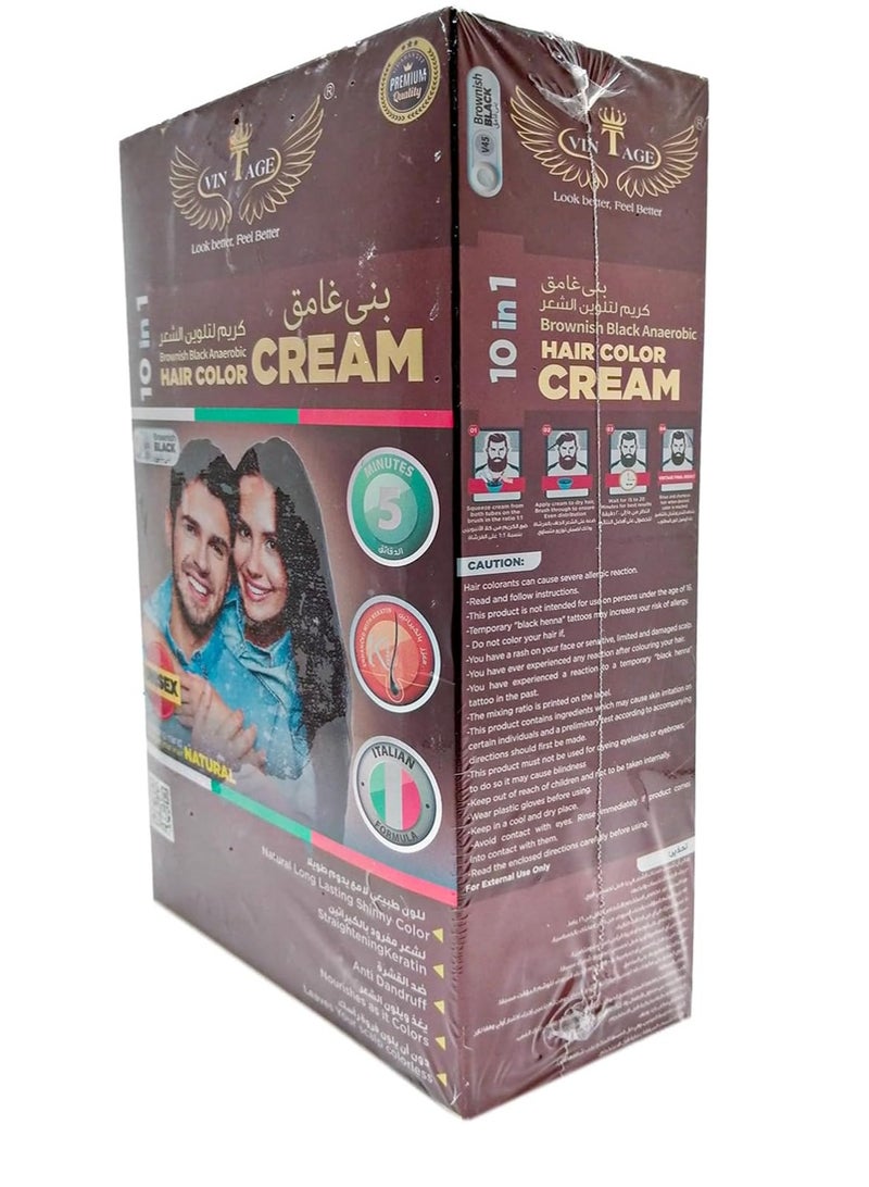 vintage Hair Color Cream 10 in 1 Brownish Black - Image 5