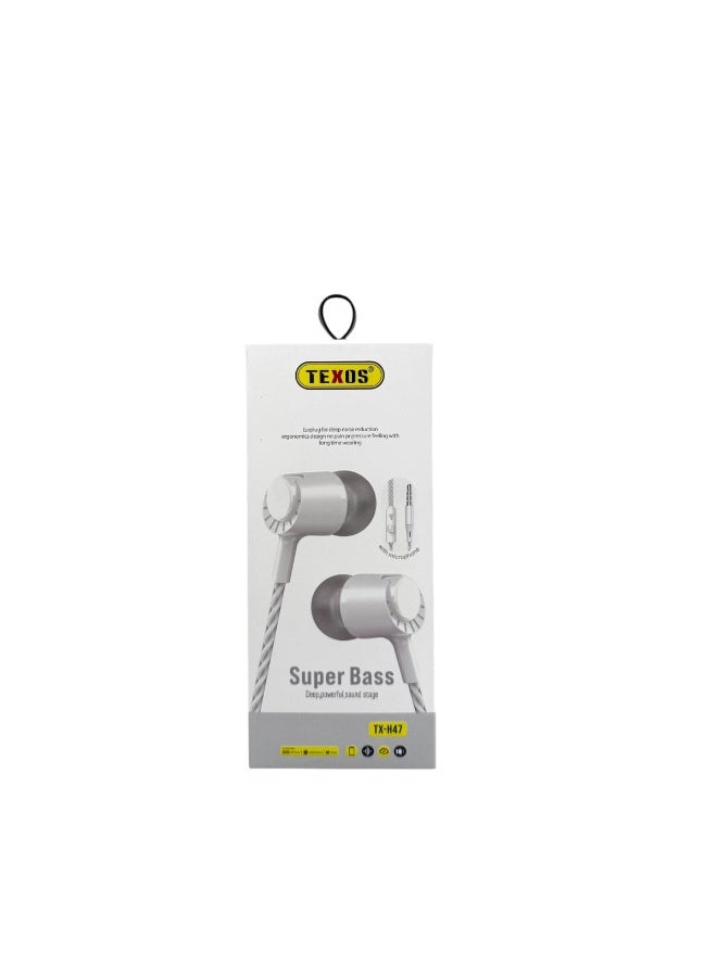 تيكسو Texos TX-H47 In-Ear Earphones With Microphone Super Bass - Image 2