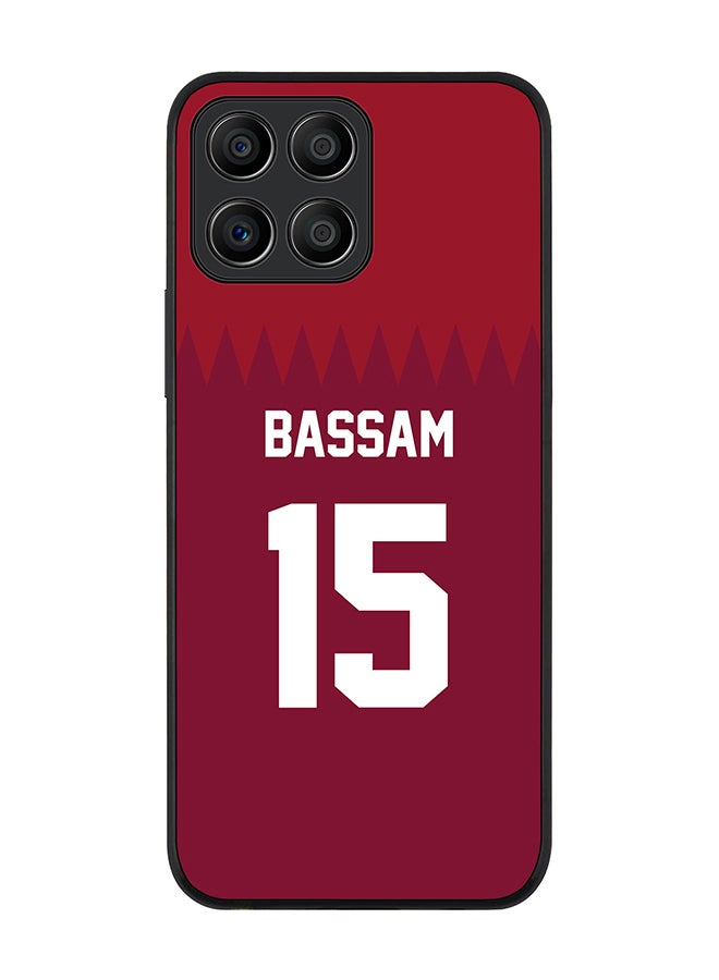 Stylizedd Rugged Black edge case for Honor X6 Slim fit Soft Case Flexible Rubber Edges Anti Drop TPU Gel Thin Cover - Football Team - Qatar Player Name - Bassam - Image 1
