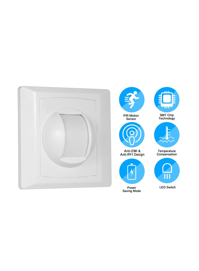 Wired PIR Motion Sensor Security Alarm System White 8.6x8.6x5cm - Image 2