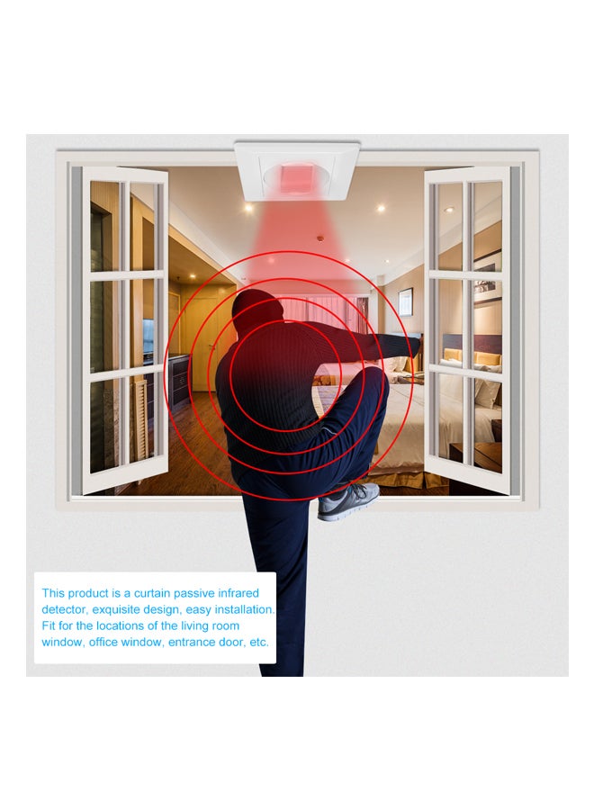 Wired PIR Motion Sensor Security Alarm System White 8.6x8.6x5cm - Image 3