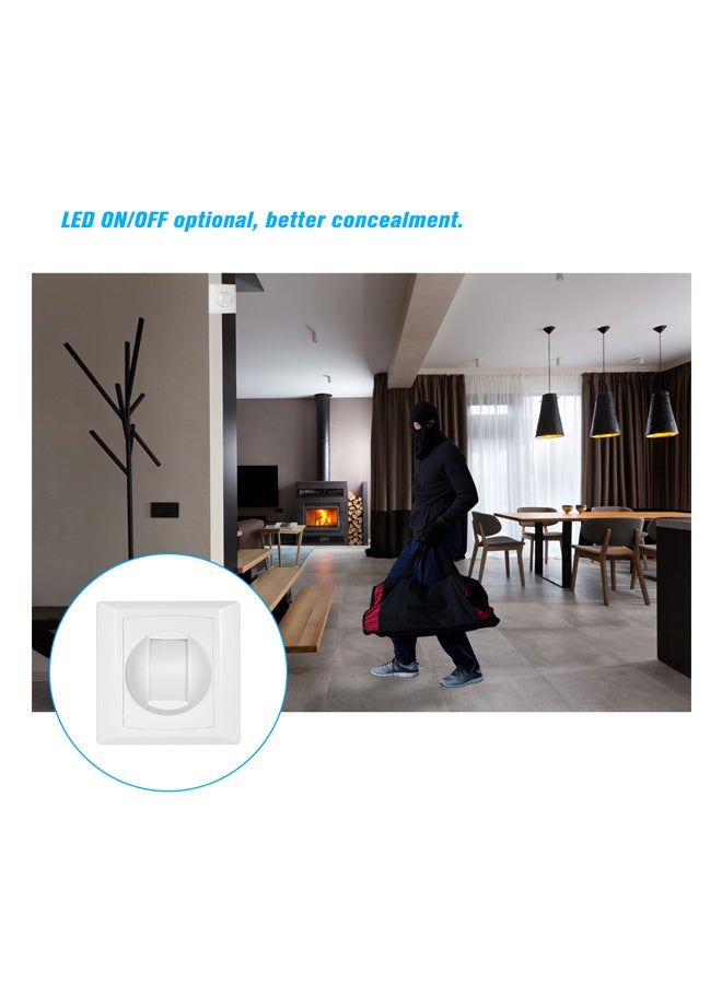 Wired PIR Motion Sensor Security Alarm System White 8.6x8.6x5cm - Image 5
