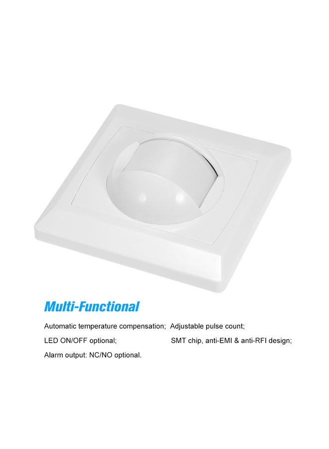 Wired PIR Motion Sensor Security Alarm System White 8.6x8.6x5cm - Image 4