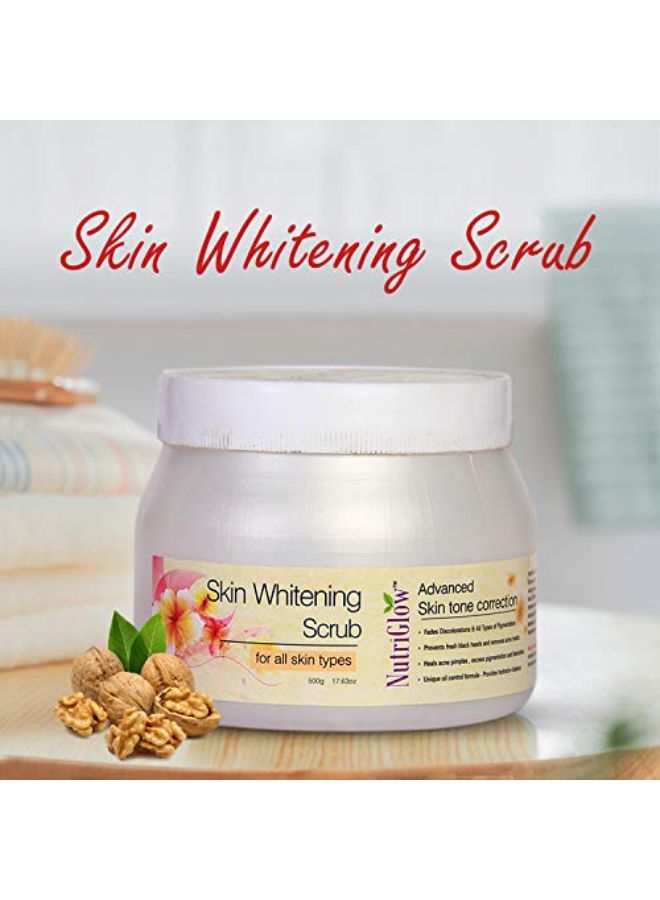 NUTRIGLOW Skin Whitneing Facial Scrub For Bright Smooth Moisturizing Skin| Deep Pore Cleansing Acne Scars Blackheads Tan Removal| All Skin Types| (500 Gm) - Image 3