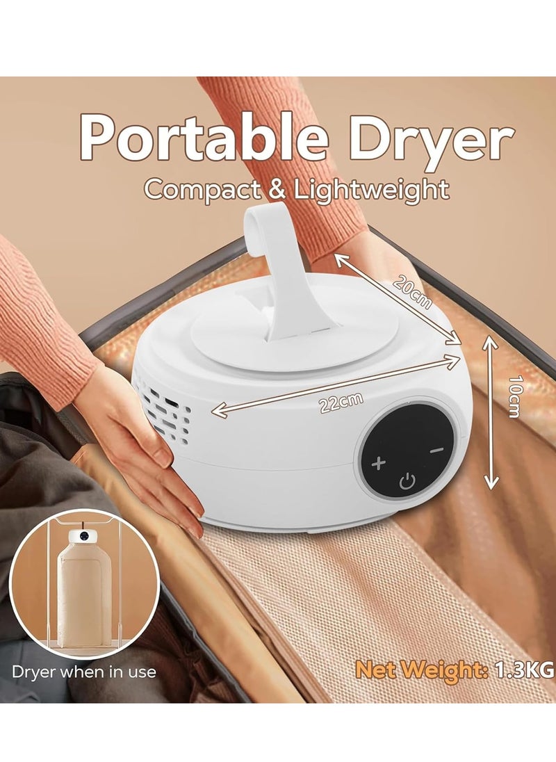 USTIDE Portable Clothes Dryer, Mini Laundry Dryers with Low Noise, Mini Dryer Machine with 0-5H Timing Function Equipped, with Hook, Dry Bag, for Apartment, Dorm, RV, Light Clothes, Underwear, Baby Clothes  - Image 5