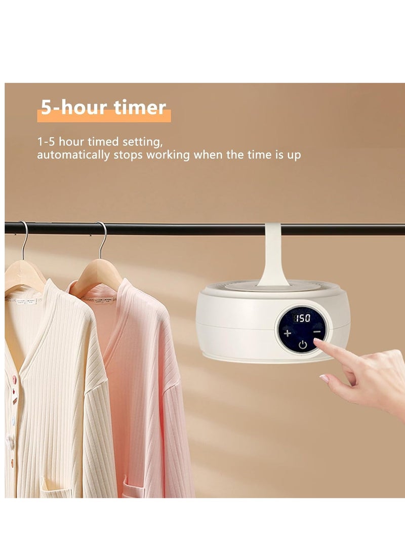 USTIDE Portable Clothes Dryer, Mini Laundry Dryers with Low Noise, Mini Dryer Machine with 0-5H Timing Function Equipped, with Hook, Dry Bag, for Apartment, Dorm, RV, Light Clothes, Underwear, Baby Clothes  - Image 2