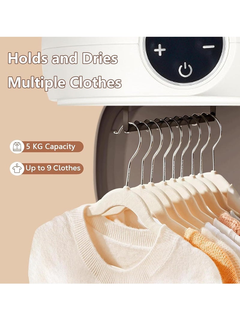 USTIDE Portable Clothes Dryer, Mini Laundry Dryers with Low Noise, Mini Dryer Machine with 0-5H Timing Function Equipped, with Hook, Dry Bag, for Apartment, Dorm, RV, Light Clothes, Underwear, Baby Clothes  - Image 3