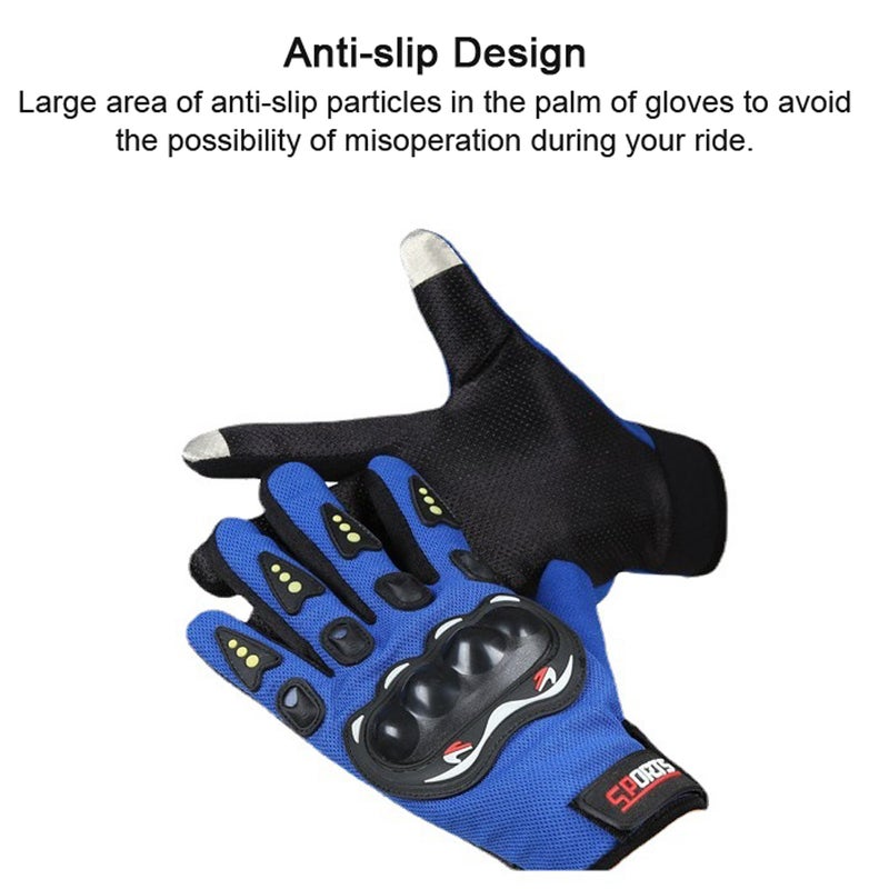 Touchscreen Motorcycle Glove Full Finger Breathable Cycle Glove Anti-slip Protective Glove for Men - Image 3