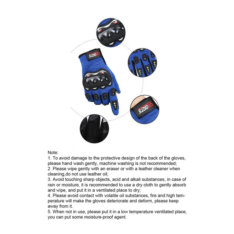 Touchscreen Motorcycle Glove Full Finger Breathable Cycle Glove Anti-slip Protective Glove for Men - Image 4