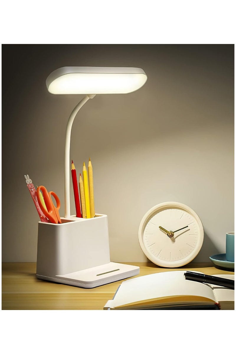 مصباح مكتب LED صغير مصابيح للمكتب المنزلي ضوء ابيض للاطفال دراسة لسطح المكتب/الكمبيوتر لغرف النوم تعمل بالبطارية قابلة لاعادة الشحن قراءة على شكل عنق اوزة قابل للطي متعدد الالوان - Image 2