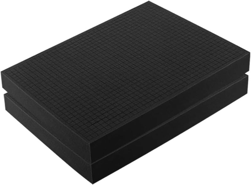 Uonlytech وسادات رغوية قطنية مزودة بشبكة قابلة للتمزيق، 2 قطعة، أبعاد 405x305x50 مم، لون أسود، لحماية صناديق الأدوات ومشاريع الهواة الإلكترونية أثناء الشحن - Image 1