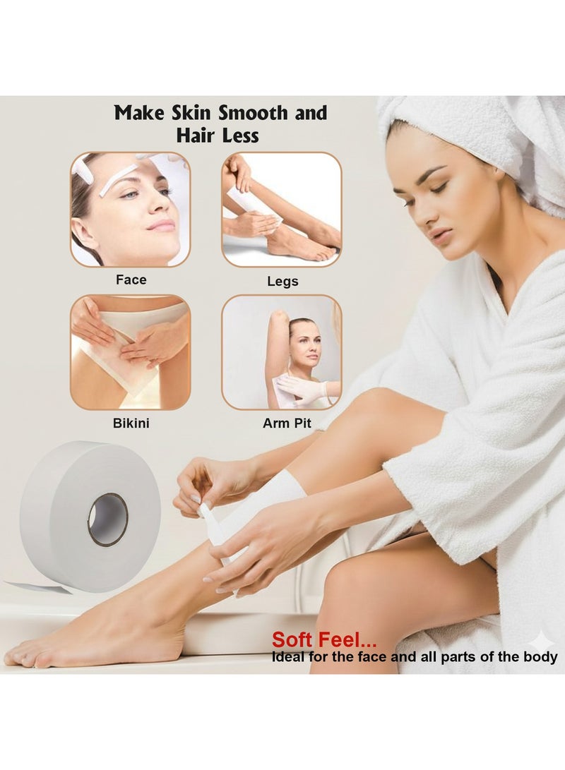 ماكس كير MAX CARE لفة شرائط شمع غير منسوجة – 100 ياردة لإزالة شعر الجسم والوجه، شرائط شمع للاستعمال لمرة واحدة، رول إزالة الشعر للاستخدام المنزلي والصالونات الاحترافية - Image 3