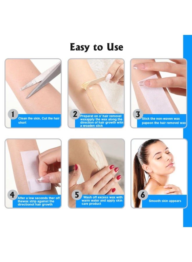 ماكس كير MAX CARE لفة شرائط شمع غير منسوجة – 100 ياردة لإزالة شعر الجسم والوجه، شرائط شمع للاستعمال لمرة واحدة، رول إزالة الشعر للاستخدام المنزلي والصالونات الاحترافية - Image 4