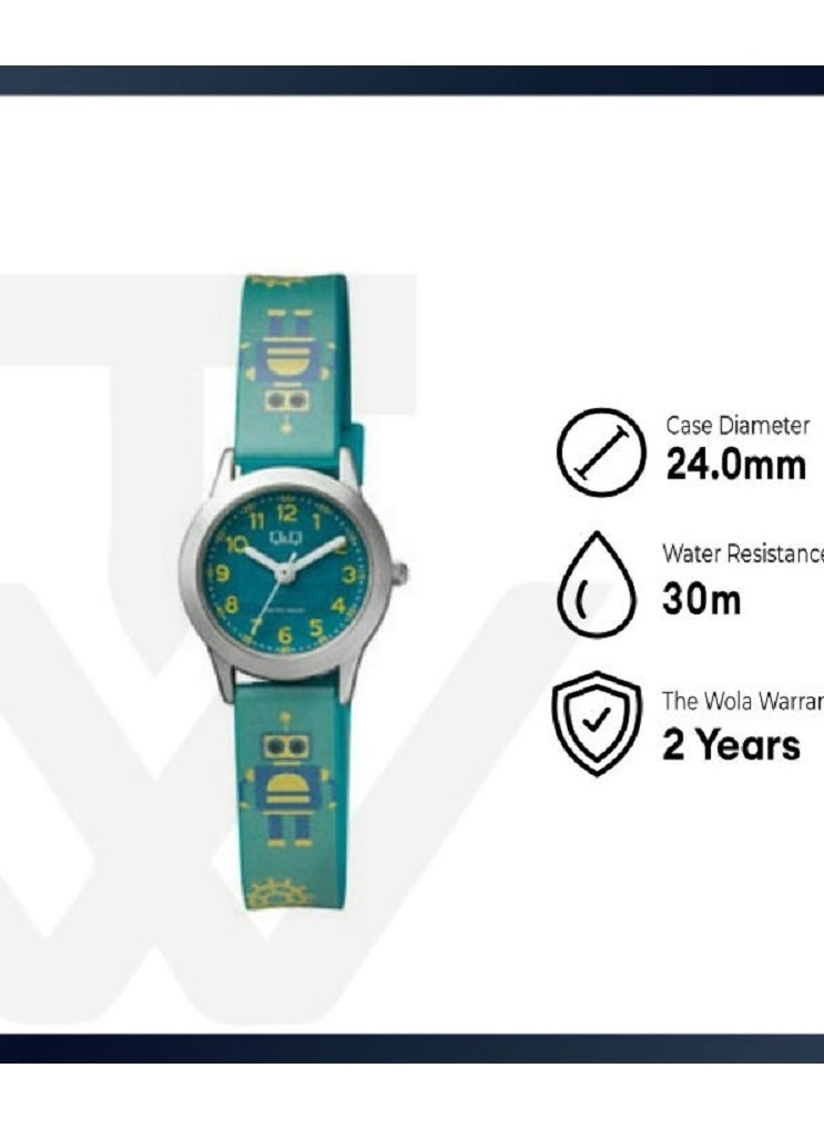 Q&Q - Q&Q Watch for Men, Quartz Movement, Analog Display, Green Plastic Strap-QC29J335Y - Image 1