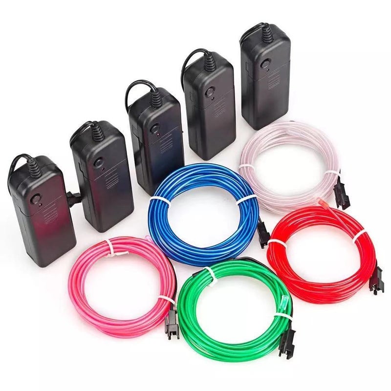 el cold light emitting line 3m +3v battery box set cross-border lights with various stage performance decorative props(3M-ice blue) - Image 3