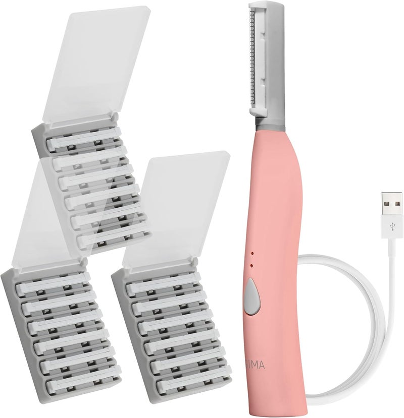 SPA SCIENCES  SIMA Patented Dermaplane Razor for Women Face  Painless 2in1 Facial Exfoliation  Peach Fuzz Hair Removal  AntiAging  3 Speeds  Rechargeable  21 Weeks Treatment