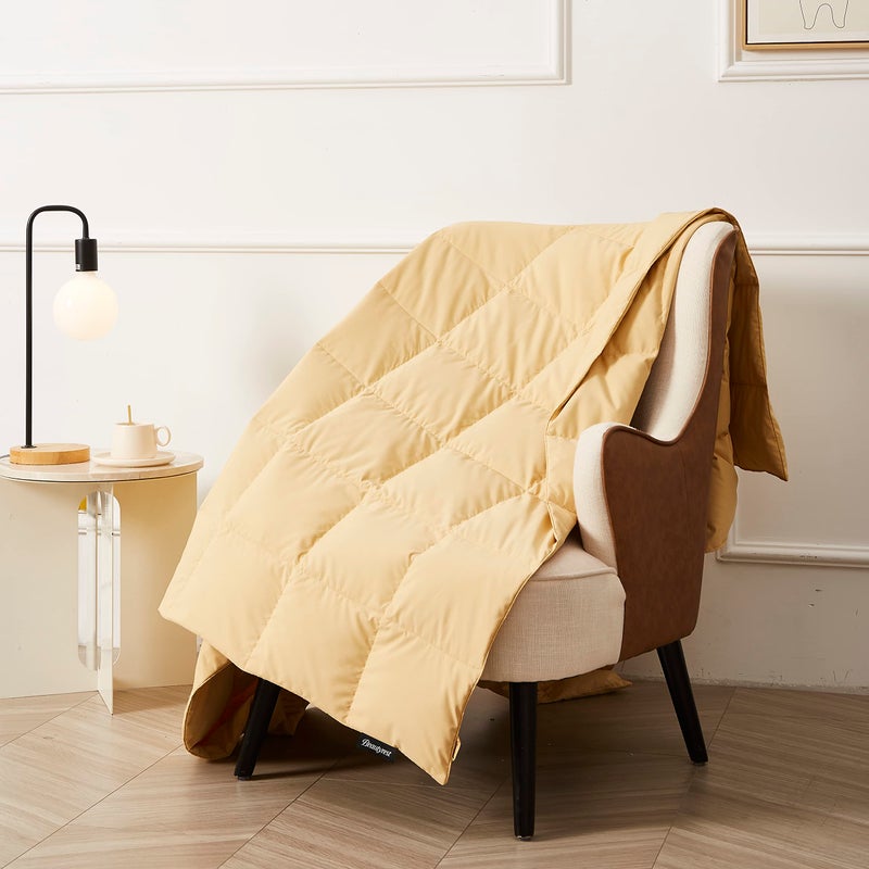 Beautyrest Beautyrest Packable Down Throw Blanket for Couch Bed Comforter  Sofa Blanket Throw with Pouch | 650 Fill Power Soft Fuzzy Down Throw for Indoor and Outdoor  60X70''  - Image 1