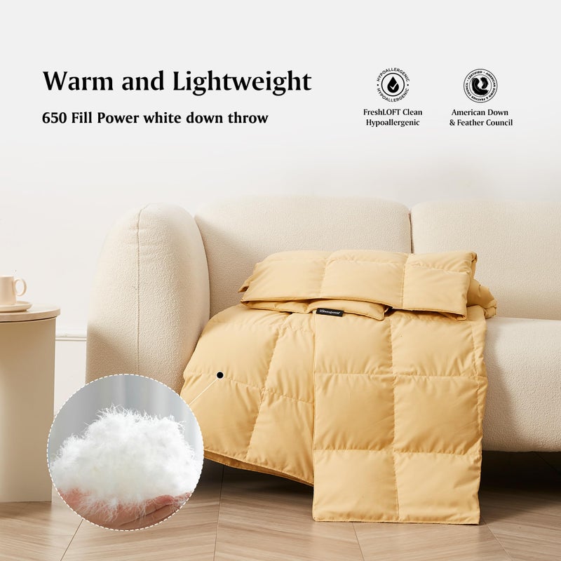 Beautyrest Beautyrest Packable Down Throw Blanket for Couch Bed Comforter  Sofa Blanket Throw with Pouch | 650 Fill Power Soft Fuzzy Down Throw for Indoor and Outdoor  60X70''  - Image 2