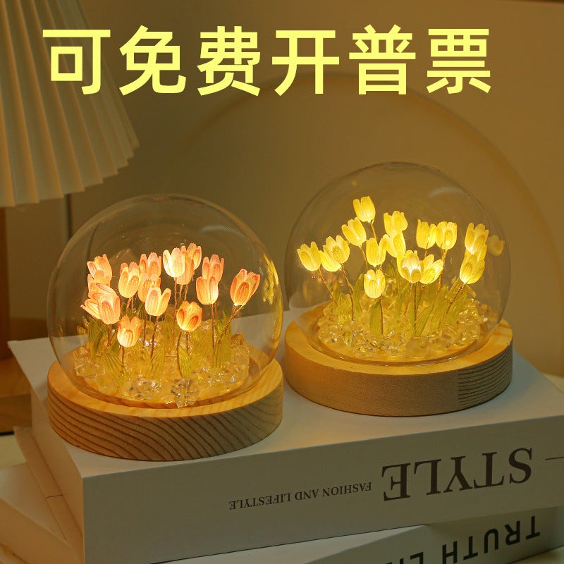 Internet Celebrity Tulip Night Light Led Bedroom Ins Sleep Light Birthday Tanabata Gift Girl Flower Atmosphere Light - Image 2