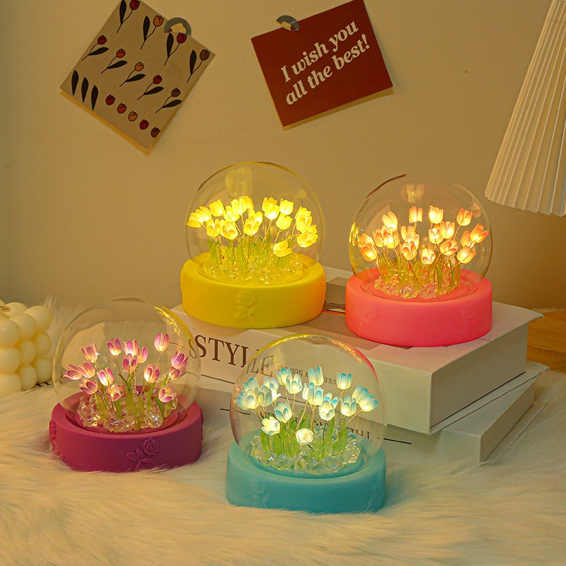 Internet Celebrity Tulip Night Light Led Bedroom Ins Sleep Light Birthday Tanabata Gift Girl Flower Atmosphere Light - Image 1