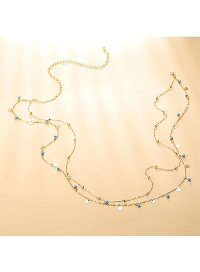 HY Gold Plated Waist Chains for Women - Gold Layered Belly Body Chain for The Waist Adjustable Multilayer Bikini Waist Chain for Women Dainty Beach Waist Jewelry for Women - Image 3