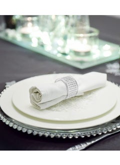 Excefore Napkin Ring Set of 6, Silver Stainless Steel Bead Side Metal Napkin Holder Ring, Simple Creative Napkin Buckle, European Metal Napkin Ring, for Dining, Anniversary, Birthday, Party of Table Setting  - Image 3