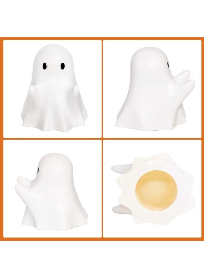 Halloween Ghost Pen Holder Figurine, Spooky Resin Ghost Statue, Cute Pencil Stand for Home Office Desktop Decoration, Funny Desk Organizer Accessory - Image 3