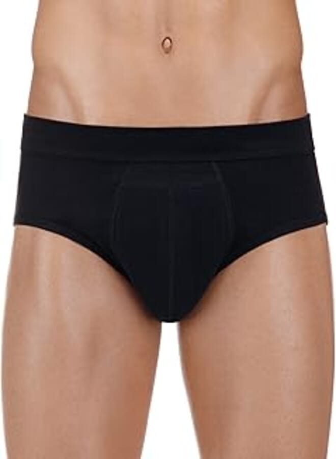 PROTECHDRY - Washable Urinary Incontinence Cotton Brief Underwear for Men with Front Absorbent Area, Black XX-Large, 42-44" Waist