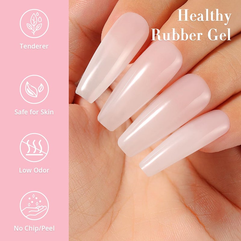 Nicedeco Hema Free Rubber Base Gel UV Color Milk Pink Gel Nail Polish 15ML 014 - Image 3