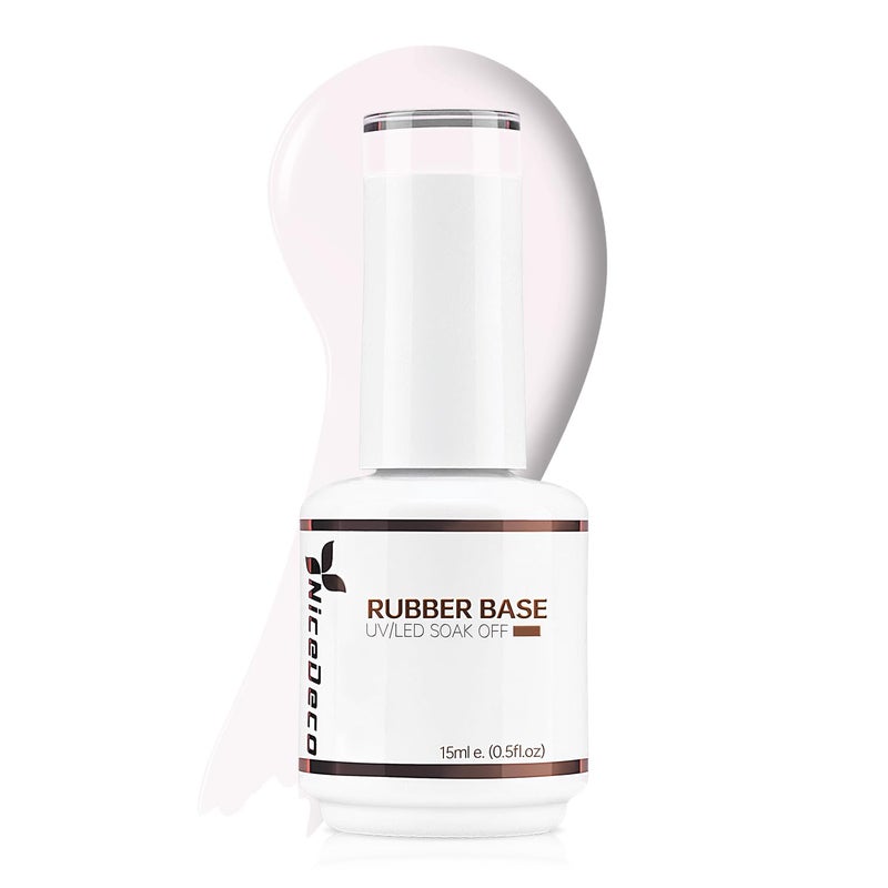 Nicedeco Hema Free Rubber Base Gel UV Color Milk Pink Gel Nail Polish 15ML 014 - Image 1
