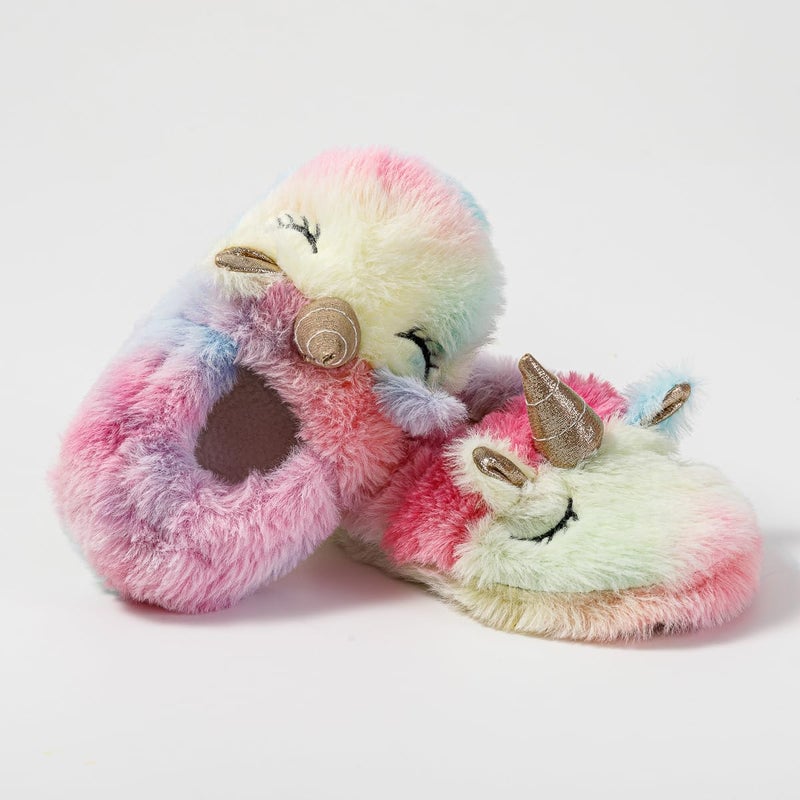 Enteer Baby Girls' Unicorn House Slippers Multicolor US 7-8 - Image 3