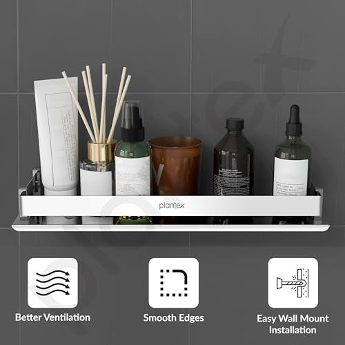 Plantex Stainless Steel Bathroom Shelf/Shelf for Bathroom/Wall Mounted Kitchen Shelf/Washroom Organiser- Chrome (15x5 Inch) - Image 3