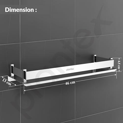 Plantex Stainless Steel Bathroom Shelf/Shelf for Bathroom/Wall Mounted Kitchen Shelf/Washroom Organiser- Chrome (15x5 Inch) - Image 4