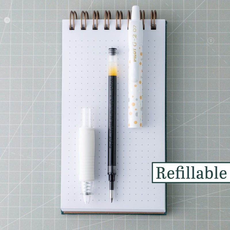 Pilot, G2 Premium Gel Roller Pens, Fine Point 0.7 mm, Dot-Patterned Barrels, Pack of 5, Black - Image 3