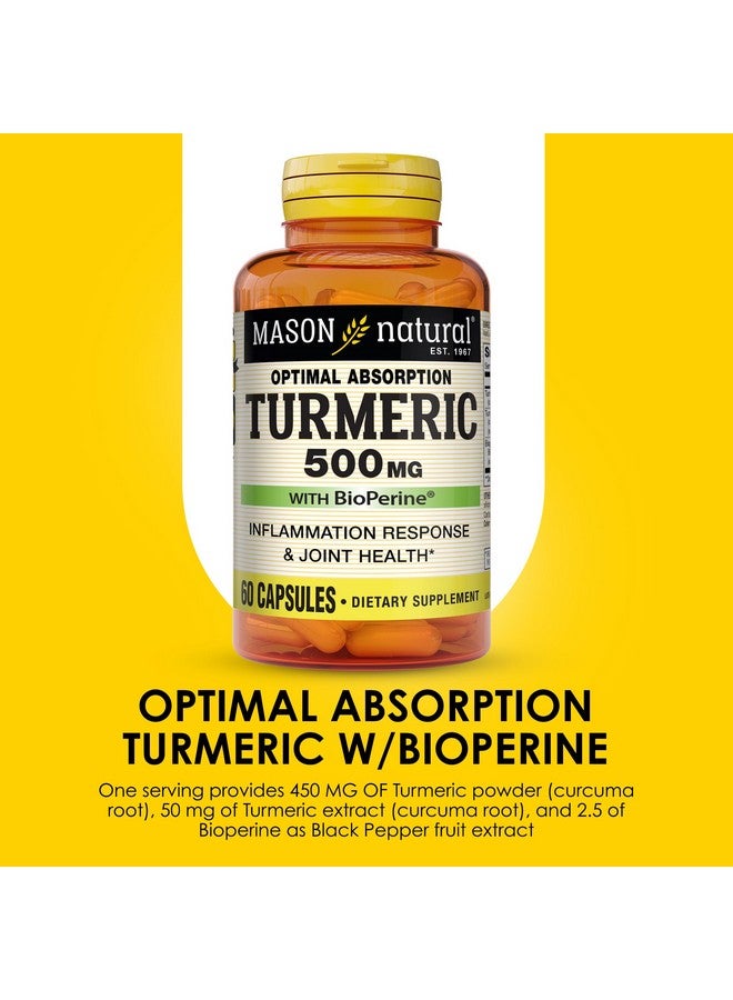 MASON NATURAL Optimal Absorption Turmeric 500 mg with BioPerine, Supports Normal Joint Health, 60 Capsules - Image 4