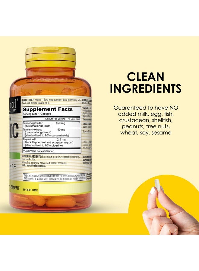 MASON NATURAL Optimal Absorption Turmeric 500 mg with BioPerine, Supports Normal Joint Health, 60 Capsules - Image 5