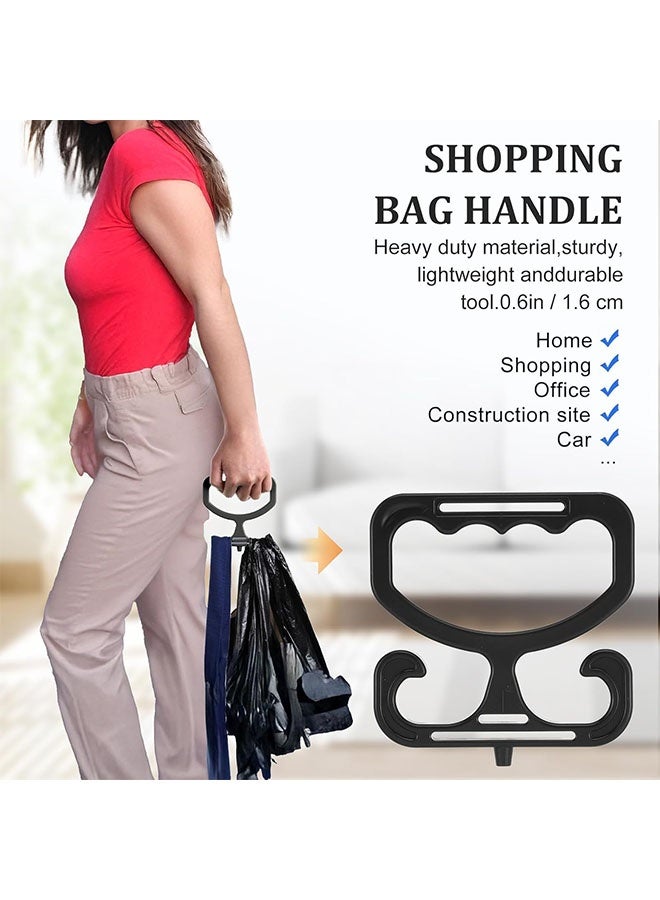 حامل أكياس البقالة، حامل أكياس التسوق، كل مقبض يتحمل حتى 80 رطلاً، مقبض حمل شديد التحمل، قبضة مريحة لحمل الحقائب والدلاء وملحقات المتسوقين باللون الأسود - Image 4