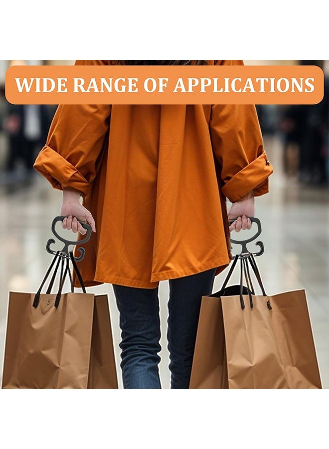 حامل أكياس البقالة، حامل أكياس التسوق، كل مقبض يتحمل حتى 80 رطلاً، مقبض حمل شديد التحمل، قبضة مريحة لحمل الحقائب والدلاء وملحقات المتسوقين باللون الأسود - Image 5