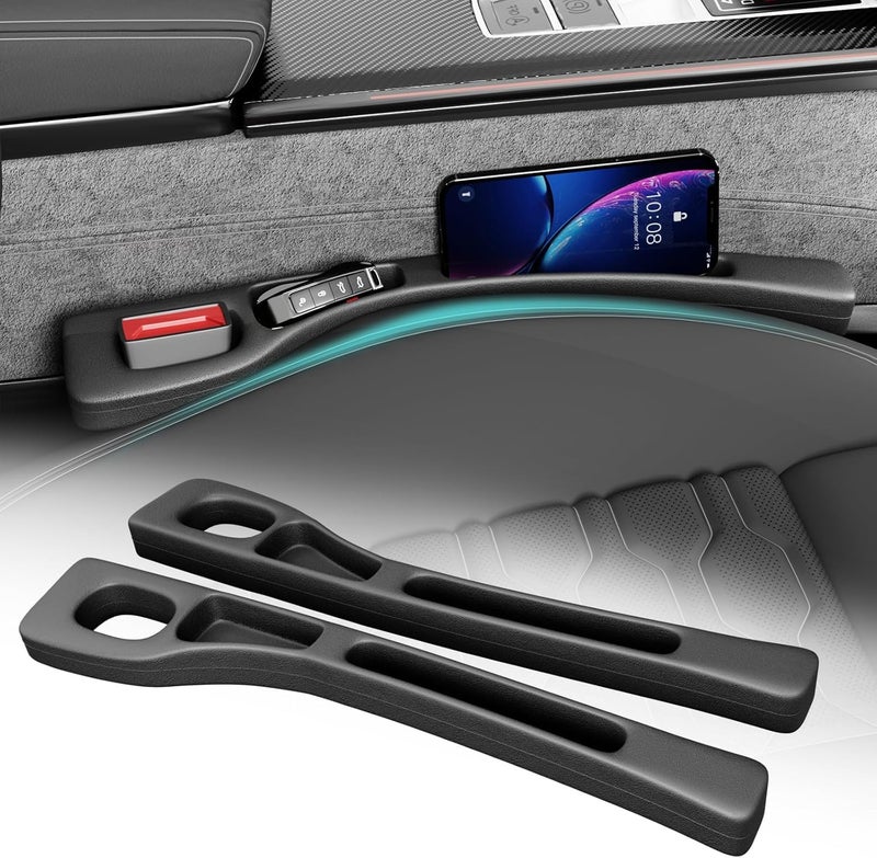 GONAMA Pcs Car Seat Gap Filler EVA Car Organizer Gap Filler Between Seat and Console Compatible with Buckle Base Universal Car Seat Gap Filler Organizer (Car Seat Gap Filler Organizer (Black) - Image 1