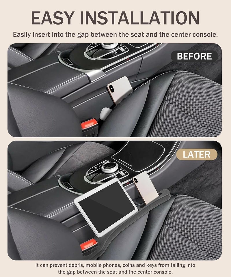 GONAMA Pcs Car Seat Gap Filler EVA Car Organizer Gap Filler Between Seat and Console Compatible with Buckle Base Universal Car Seat Gap Filler Organizer (Car Seat Gap Filler Organizer (Black) - Image 2