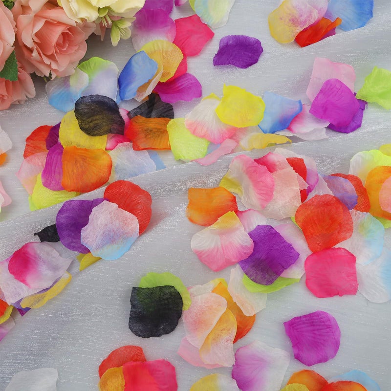 Gresorth Multicolor Artificial Silk Rose Petals Fake Petal Flower Decoration for Wedding Party - 2000 PCS - Image 4