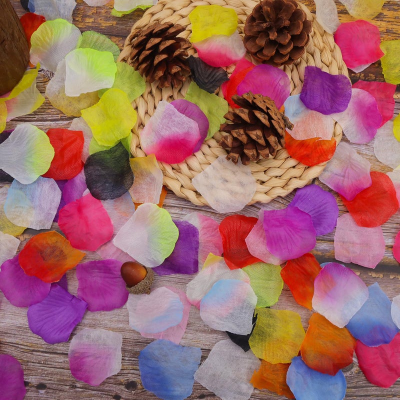 Gresorth Multicolor Artificial Silk Rose Petals Fake Petal Flower Decoration for Wedding Party - 2000 PCS - Image 3