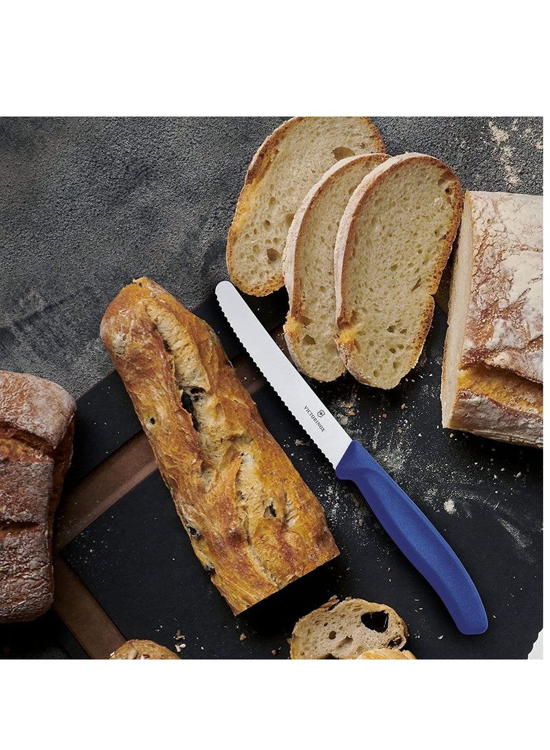 فيكترونوكس فيكتورينكس سكين تقطيع كلاسيكي متعرج 4" برأس منحني مقبض ازرق - Image 5