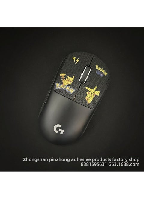 ملصقات ماوس مضادة للانزلاق من Logitech GPW جيل واحد أو جيلين من GPROX ملصقات يدوية شاملة ماصة للعرق ومضادة للعرق لون جلد السحلية: gpw الجيل الثاني [نصف حزمة بيكاتشو سوداء]]