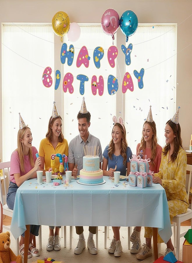 Hahafelt هاهافلت 5 قطع لافتات عيد ميلاد سعيد للفتيات، كرتون مدرس اللغة الإنجليزية، زينة عيد ميلاد وردية، زينة حفلات علكة الفقاعات، كرتون مدرسين، لافتات معلقة للفتيات المضحكات، هدايا حفلات وردية - Image 4