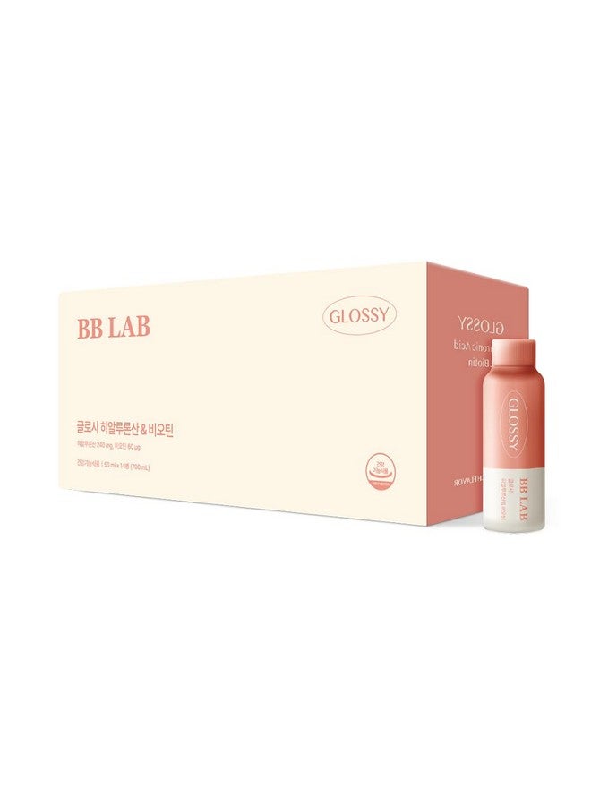 BB LAB Glossy Hyaluronic Acid & Biotin, Korea Collagen Drink, 10,000mg Low Molecular Fish Collagen for Woman, Fast Absorption, Refreshing Peach Flavor - Image 1