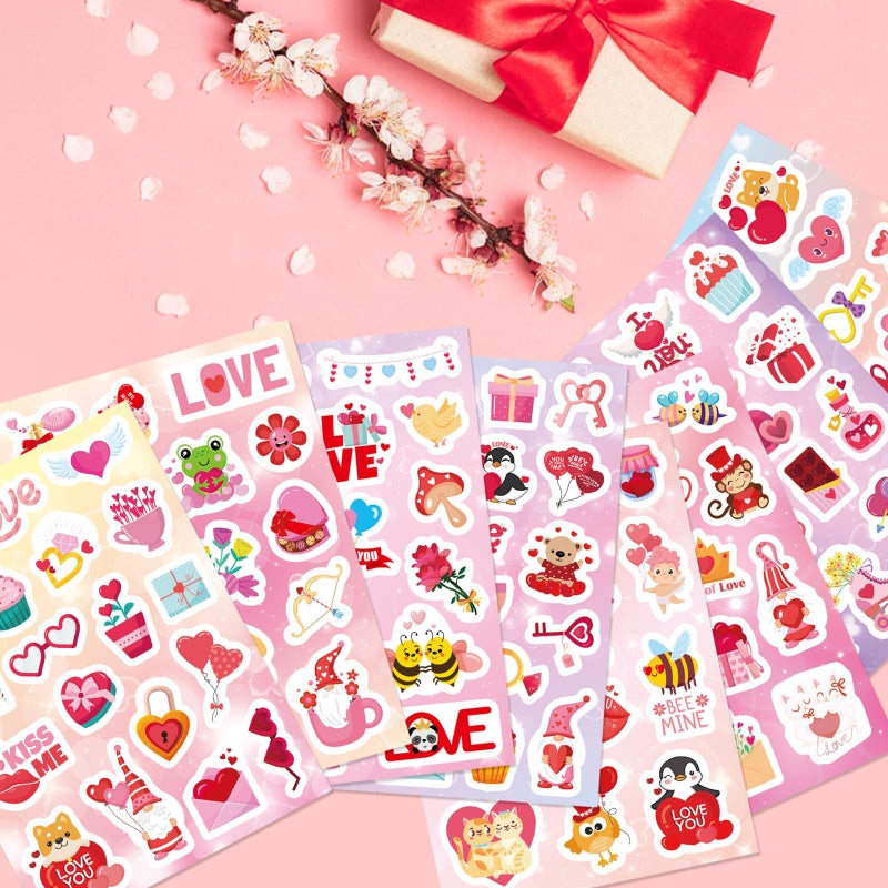 OTAITY Valentine Stickers 405 PCS Love Heart Stickers for Kids, Valentine Party Supplies, Favors, Decorations, Valentines Day Gift Decorations - Image 5
