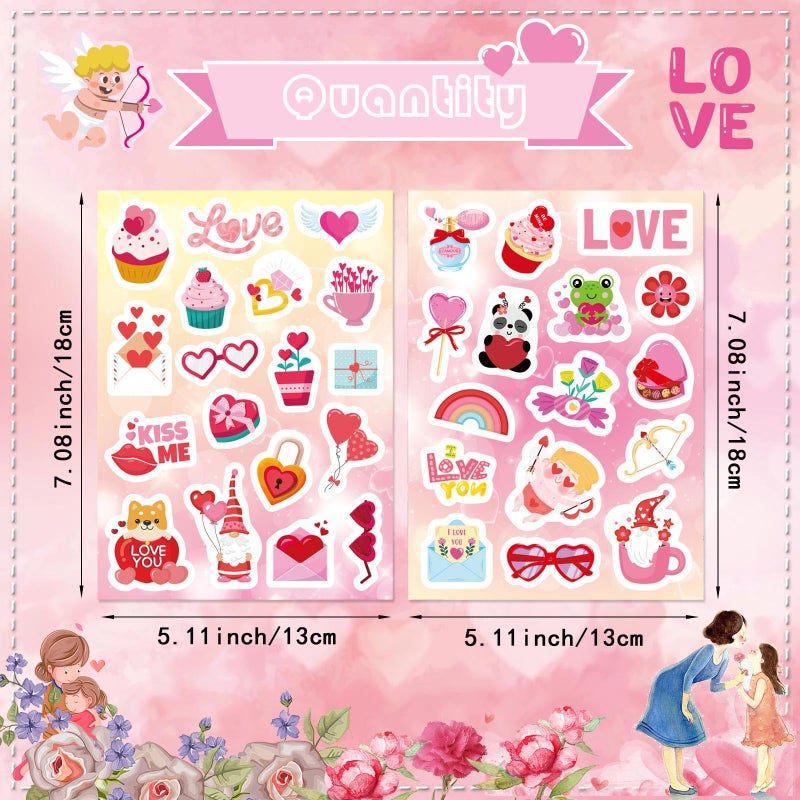 OTAITY Valentine Stickers 405 PCS Love Heart Stickers for Kids, Valentine Party Supplies, Favors, Decorations, Valentines Day Gift Decorations - Image 2